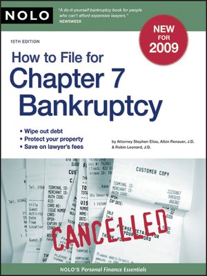 cover image of How to File for Chapter 7 Bankruptcy 